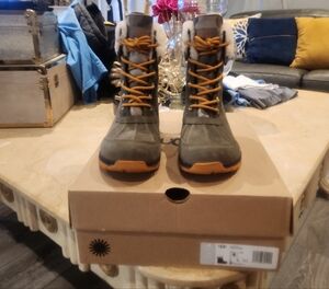 UGG Olive and Tan Winter Boots